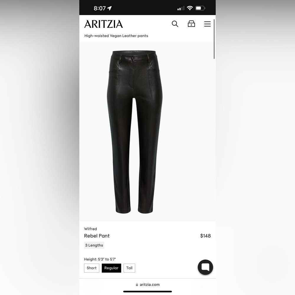Aritzia Wilfred High-Waisted Rebel Pant